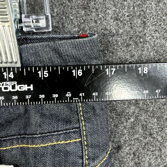 Echo Red Denim Jeans Women's 13/14 Blue Dark Wash Cargo Pockets Embroidered - Picture 3 of 11